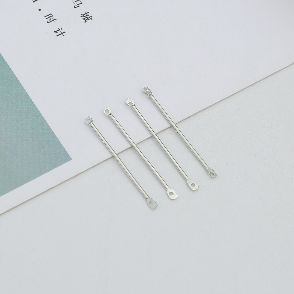 50pcs/lot Hot Gold Silver Two Hole Connecting Rods Earrings Finding Charms Pendants Connectors For Korea Minimalist Geometric DIY Handmade Accessories