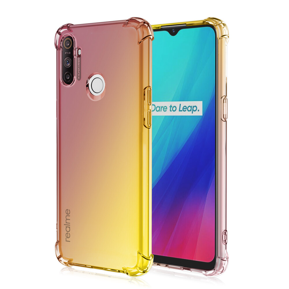 Cho OPPO Realme C3, Ốp Lưng Màu Chuyển Sắc Ốp Điện Thoại Silicon TPU Mềm, Túi Khí Nắp Lưng Ốp Chống Sốc