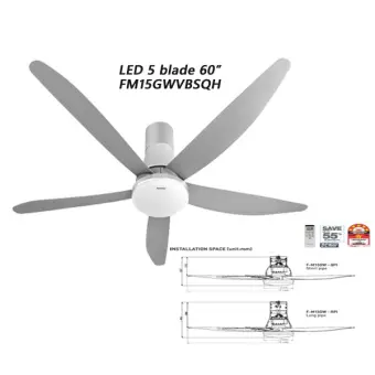 Panasonic Led 5 Blade 1500mm 60 Inch F M15gw Platinum Silver