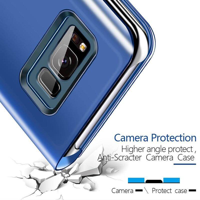 Dành Cho Samsung Galaxy Note 8 Ốp Điện Thoại Ốp Lưng Trong Suốt Thông Minh Chân Đế Lật Ốp Gương