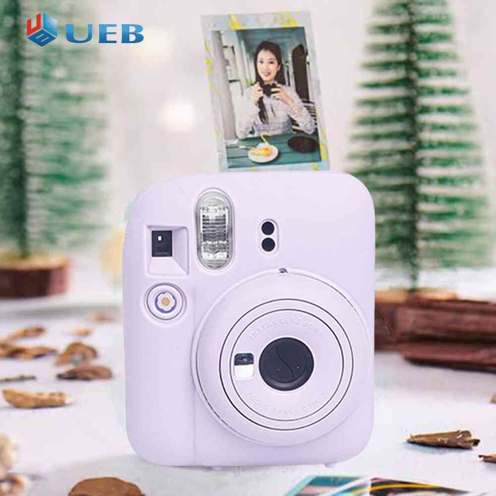 Silicone Máy ảnh lấy ngay bìa chống bụi vỏ mềm Vỏ ốp bảo vệ chống xước màu trơn chống mài mòn cho Instax mini 12