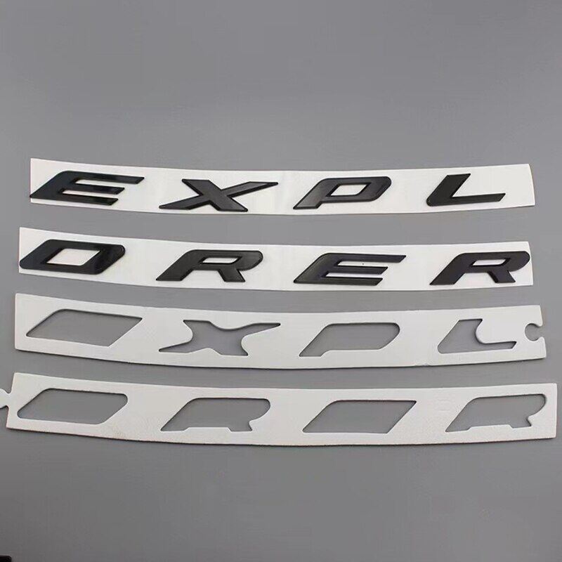 3d abs explorer fixed letters car front hood emblem chrome logo badge sticker for ford explorer 2011-2019 2020 2021 accessories