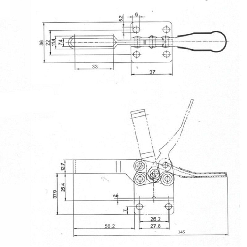 Comforhome GH-201-B Iron Horizontal Toggle Clamp High Strength Wear-resistant Hand Clamping Tools Kit