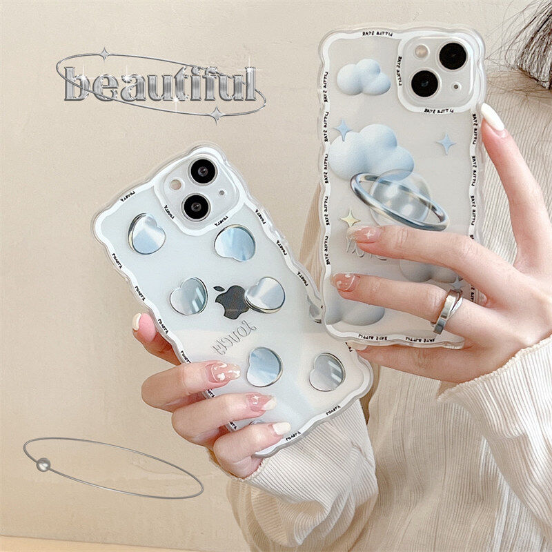 Shockproof Lens Protection Phone Case for IPhone 11 12 13 Pro Max Love Cloud Pattern Back Case for IPhone XR X Xs Max Girls' Gift Mobile Phone Case