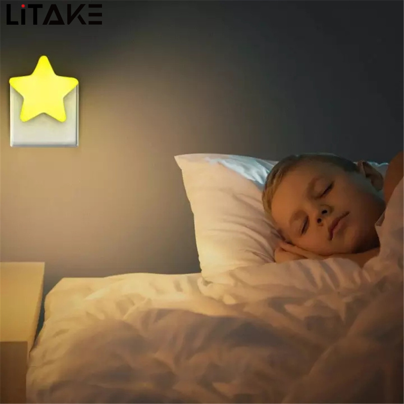 Induction Mini Star Shape Led sensor Control Night Light For Kids Bedroom Bedside Baby Sleep Light Low Power Consumption Bedside Lamp
