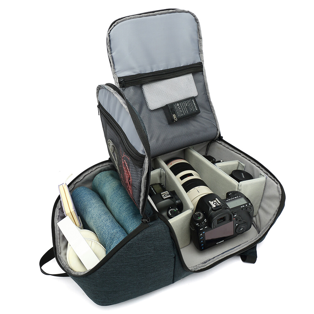 PULUZ Water Proof Water Resistance Multi-functional Camera Backpack Large Capacity Portable Travel Double Shoulder Camera Bag for Canon Nikon Sony FujiFilm Olympus Panasonic