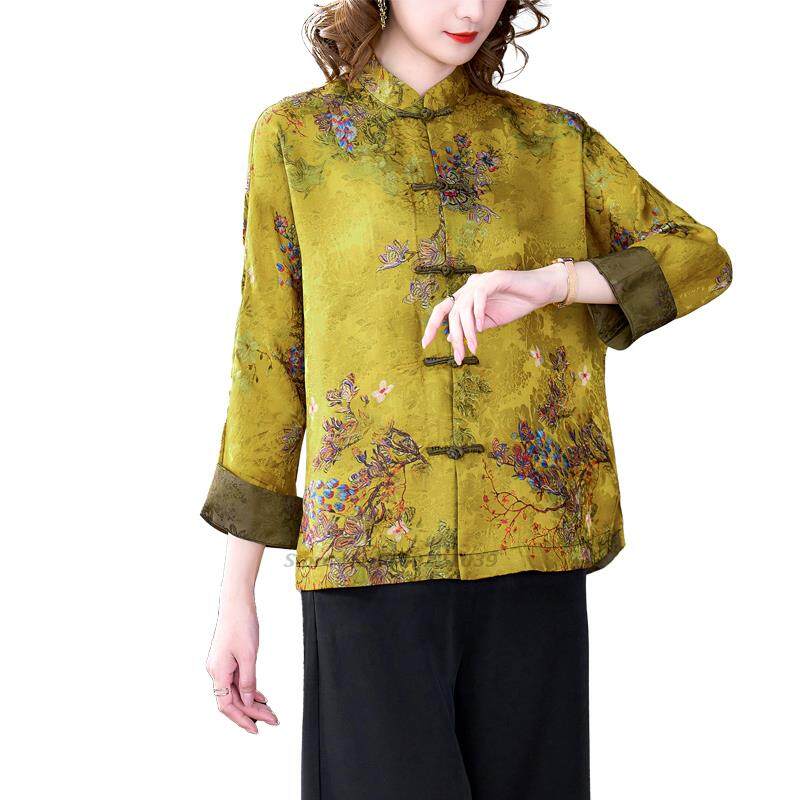 Jodie 2023 Traditional Chinese Vintage Blouse Retro Folk Tea Clothing
