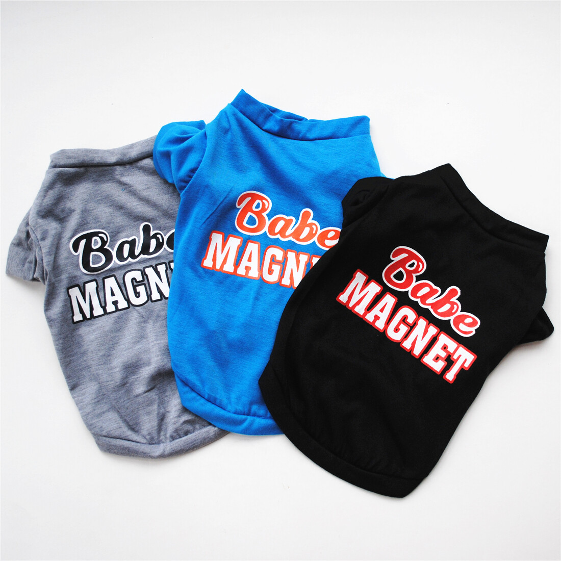 DY Loving 3 Color Handsome Boy Dog Clothes Cool Summer Shirt Babe Magnet Printed