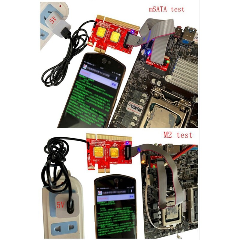 V8 Multifunction Laptop and Desktop PC Card Universal Post Diagnostic Test Card Debug Multifunction Test Card Support PCI,PCI-E,LPC,Mini,MSATA