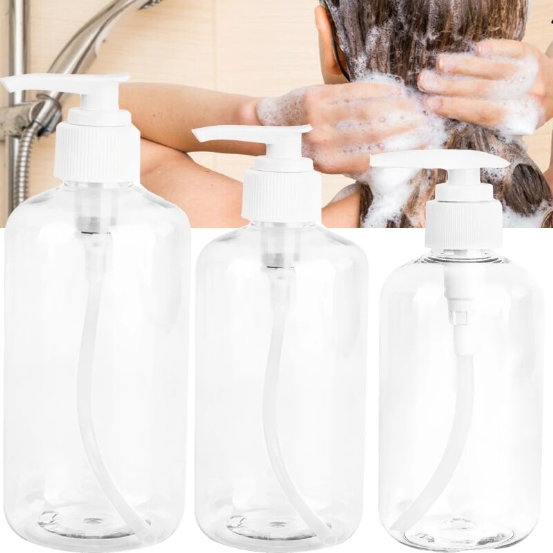 300/500ml Shower Gel & Shampoo Soap Dispenser/ French Bath Air Pump Bottle/ Travel Lotion Organizer Empty Bottle