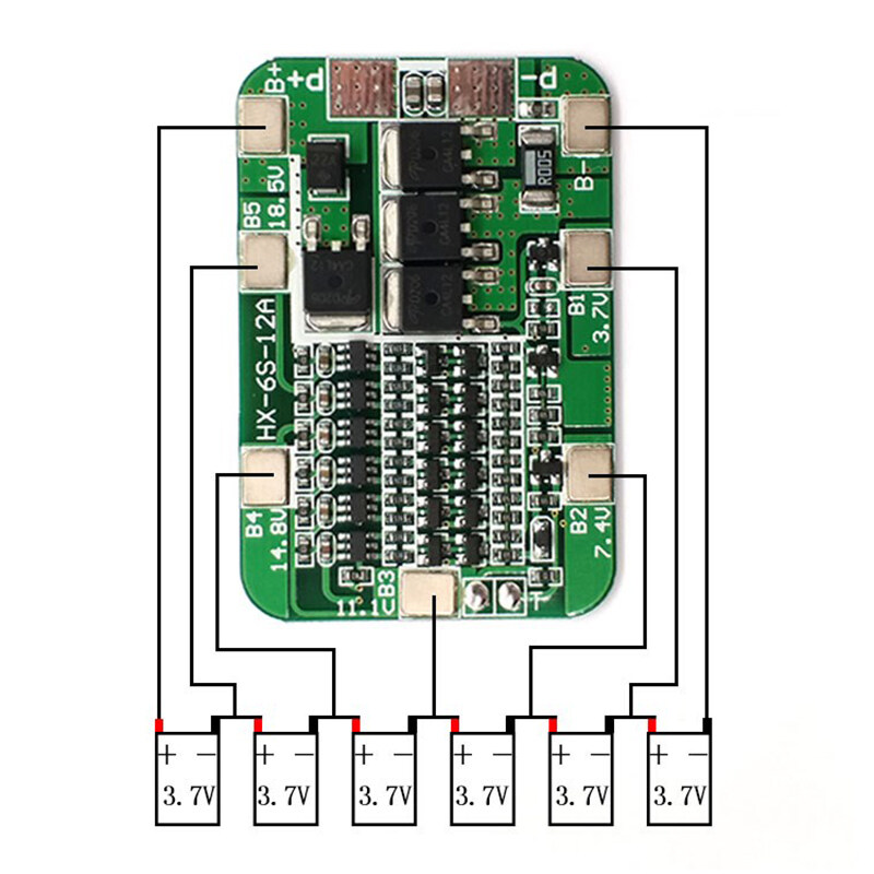 1PCS/2PCS DIY Kit 6S 15A 24V PCB BMS Protection Board for 18650 Li-ion Battery Module