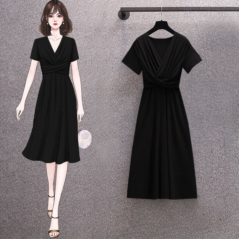 Women Plain elegant wrap v neck Dress