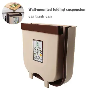 Folding Hanging Trash Can For Kitchen Cabinet Door Wall Mounted