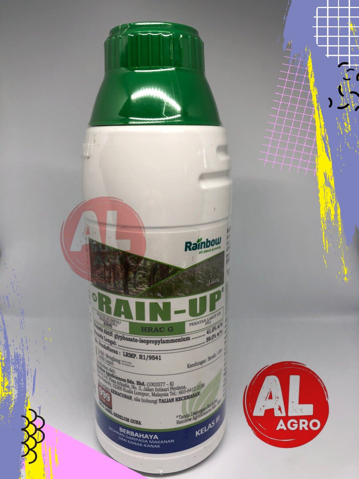 1L Rainbow RainUp Herbicide / Racun Rumput Kerbau, Lalang, Rumput Pait