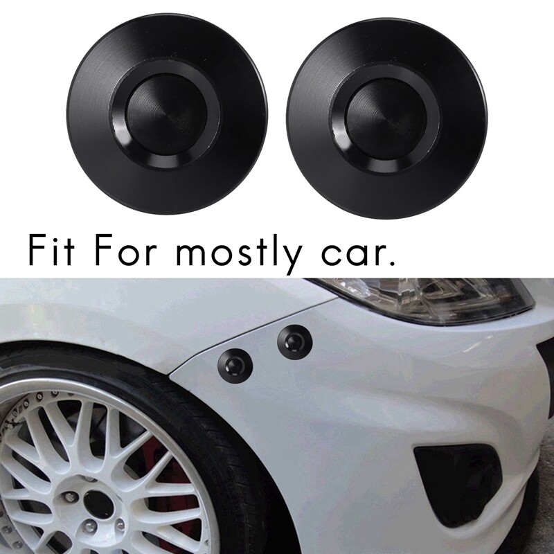 4X Push Button Quick Release Car Hood Bonnet Latch Pin Lock Bumper Clip Black