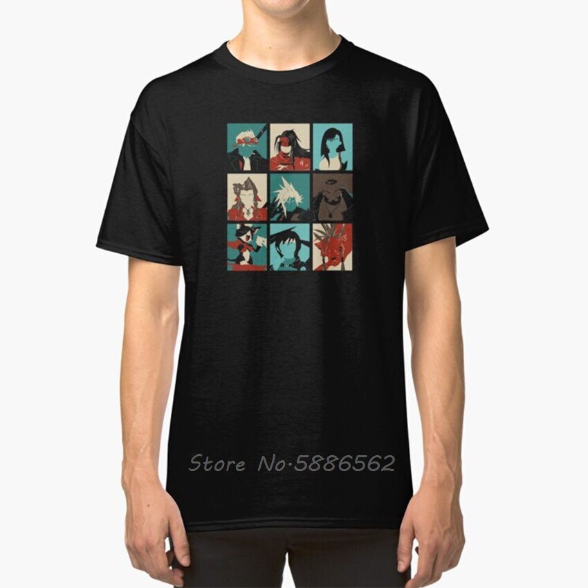 Final Pop T-Shirt Final Fantasy 7 Ff7 Barrett Ff7 Remake Pop Art Cloud Clad Strife Tifa Aerith Men Unisex Cotton Tee Str cotten tee