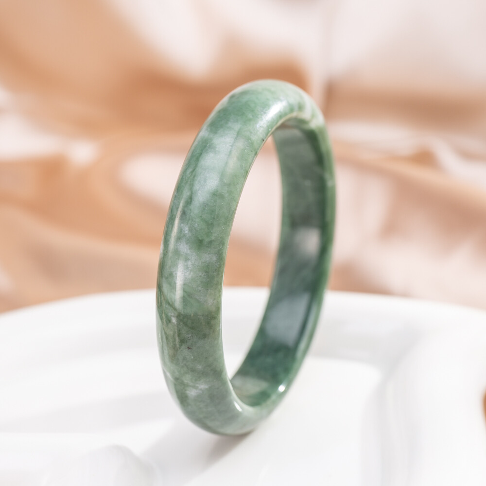 TIMESWIND Natural Jade Lucky Polished Dark Green Women Bracelet  Y1B