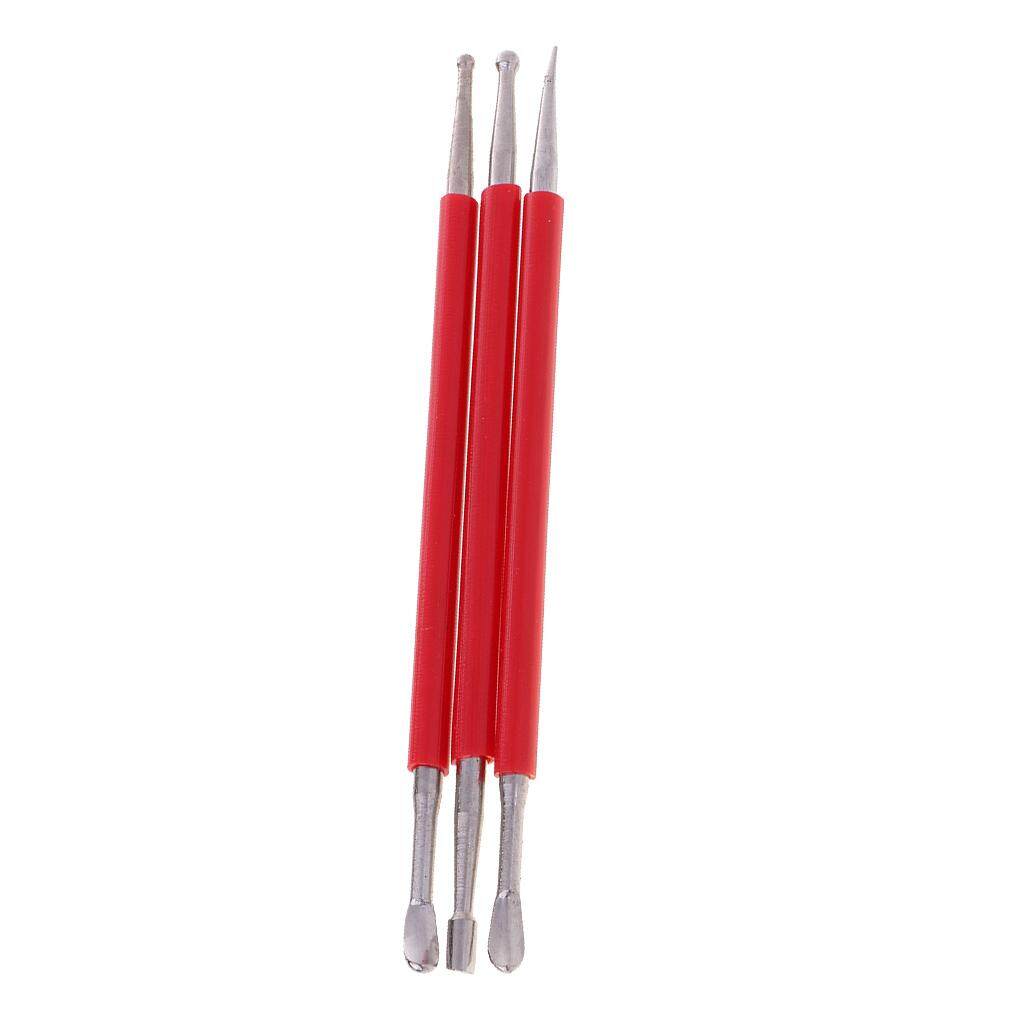 3x Leather Press Rub Carving Tools Stainless Steel DIY Handmade Leathercraft