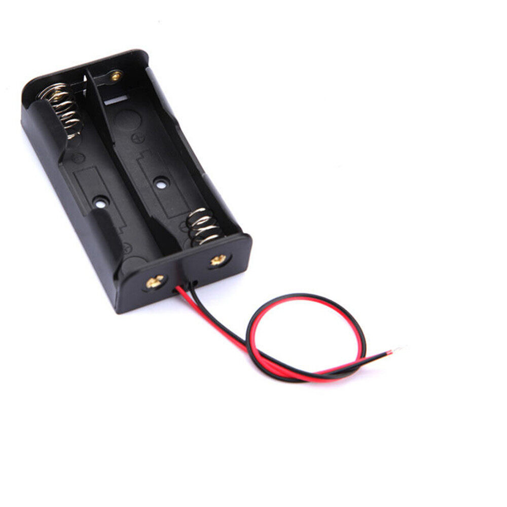 Aideepen Hộp Đựng Kẹp Pin Bằng Nhựa Chính Hãng Hộp Đựng Cho 2 Pin AA Có Dây