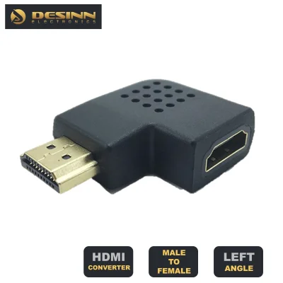 HDMI Female to Male Left Angle 90 Degree Gender Changer Adapter (Black)