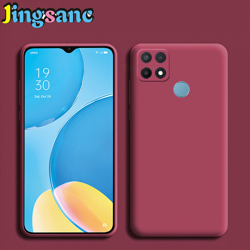 Jingsanc For OPPO A15s/A15 Phone Case Fashion Cute Camera Protection Anti-Fall Casing Soft TPU Liquid Silicone Shockproof Back Cover