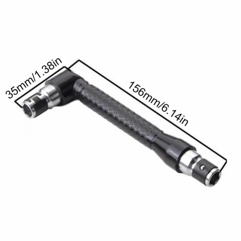 1/4 Inch Hex Socket Two Way L Shape Screwdriver Bit Double Head Hand Ratchet Wrench Tools for Connect 6.35mm Sockets or Screwdriver Bit