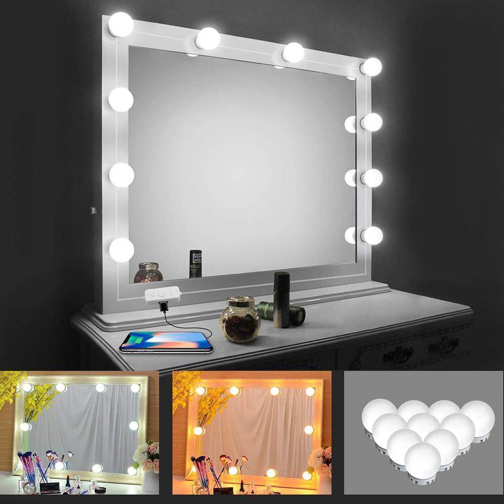 Levtop Vanity Mirror Lights Moonnight Hollywood Style Led Makeup With Dimmer And Usb Phone Charger Warm Cold Dimmable Bulbs