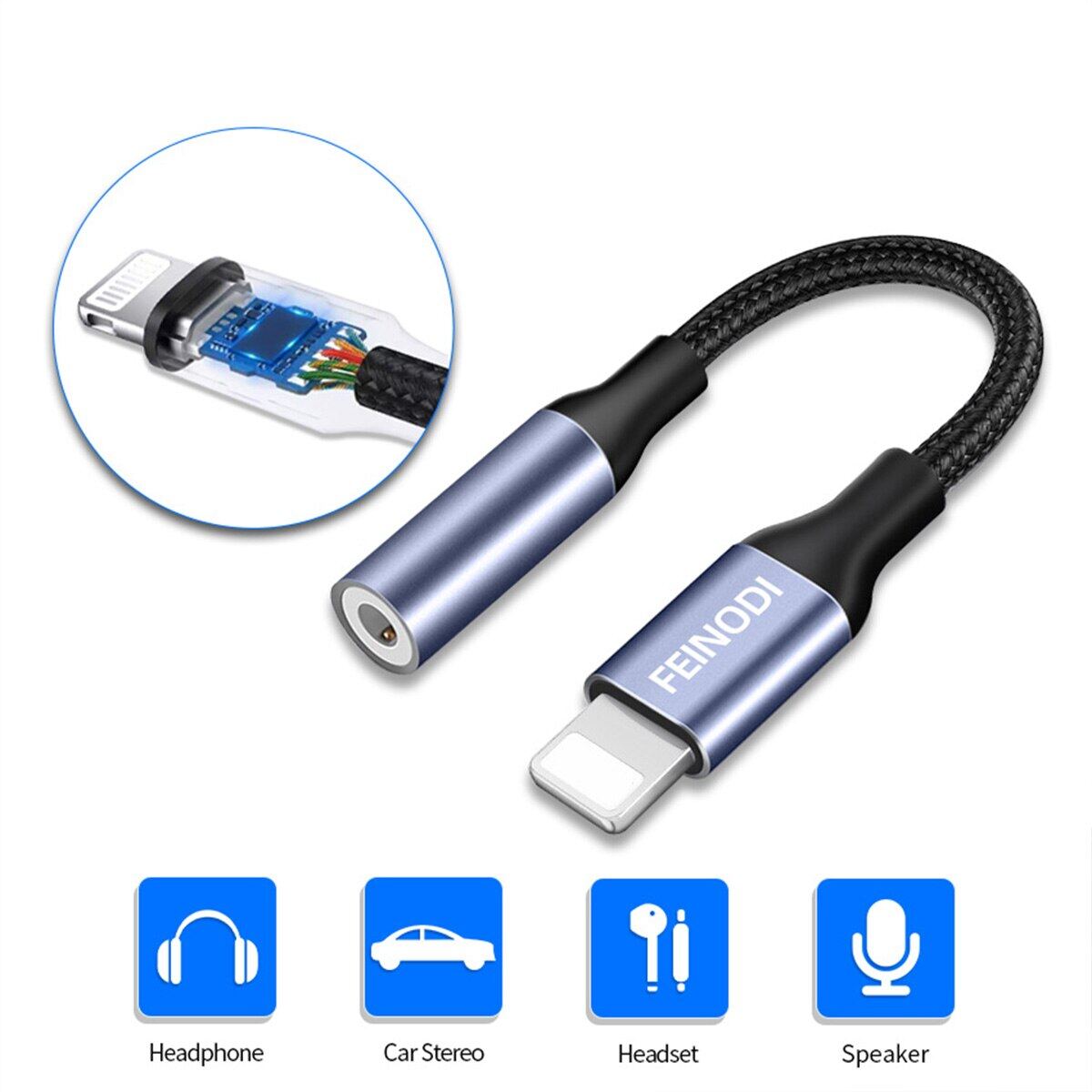 Mfi Lightning To 3.5Mm Headphone Jack Adapter Suitable For Apple