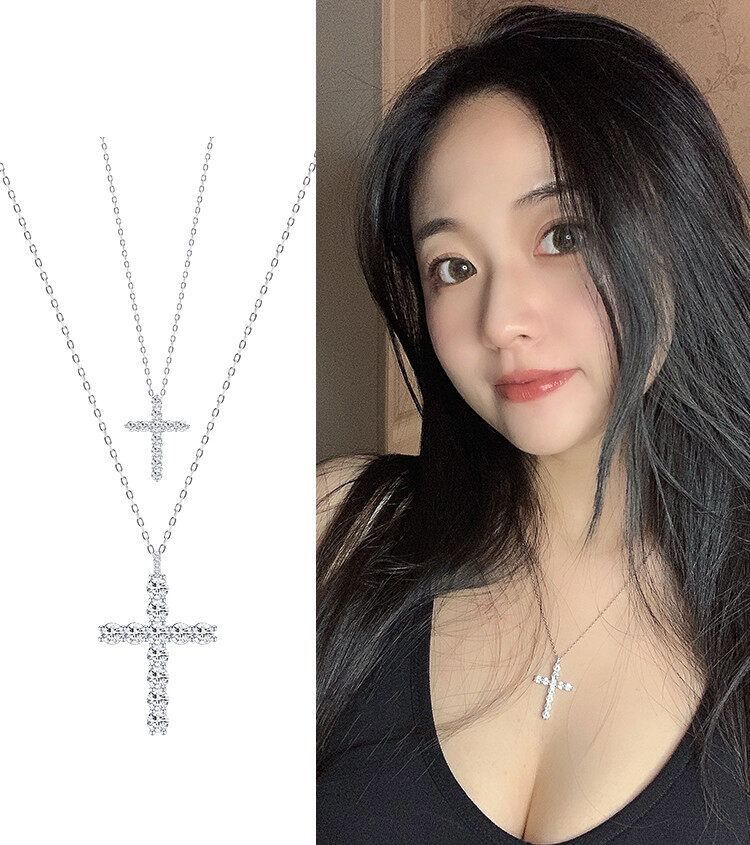 【♡Lovely girls house♡】Simple Cross Men Necklace Pendant Boy Black Gold Silver Color Crucifix Necklaces for Men Women Jewelry Religious Christian