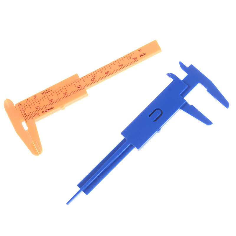 [Valitoo] 1pc Mini sliding vernier caliper plastic measure ruler gauge double scale 80mm