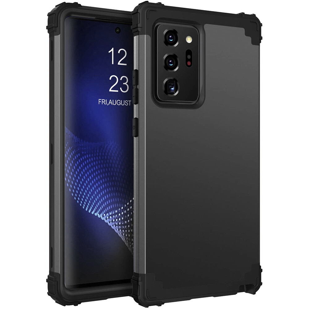 Samsung S24 Ultra Case,Samsung Note 20 Ultra Case,3 in 1 Heavy Duty Hybrid Hard PC Soft Silicone Bumper Shockproof Anti Slip Protective Case for Samsung Galaxy S24 Plus/S23 FE/S23 Ultra/S22 Ultra/S22 Plus/S21 Ultra/S20 Ultra/Note 10 Plus/A54/A14