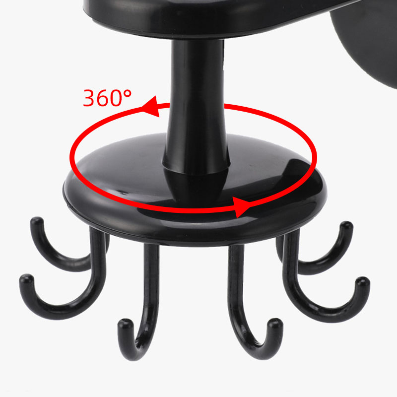 Houseeker Giá treo dụng cụ nhà bếp với 8 móc thiết kế xoay 360 độ gắn tường, cửa tủ kệ - INTL