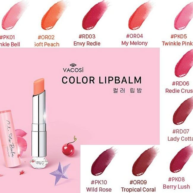 [9 màu] Son Dưỡng Môi Color Lip Balm VACOSI