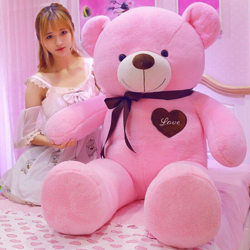 60/80/100/120/140cm Giant Teddy Bear Plush Toys Soft Teddy Bear Stuffed Doll Big Human Size Teddy Bear for Girls 5ft Popular Birthday Valentine Gifts for Kids