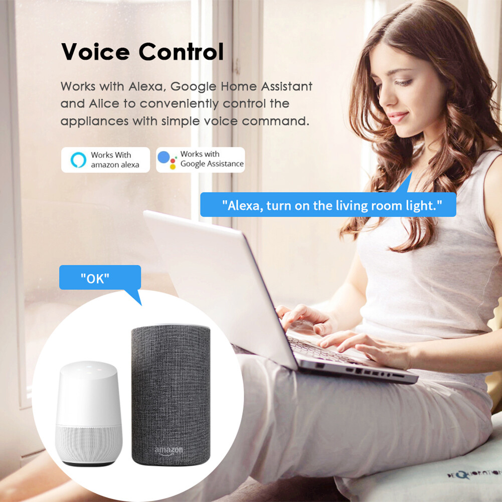 EL style 16A MINI Wifi Smart Switch Supporte 2-way control Timer Wireless Switches Smart Home Automation Compatible with Tuya Alexa Google Home 0718