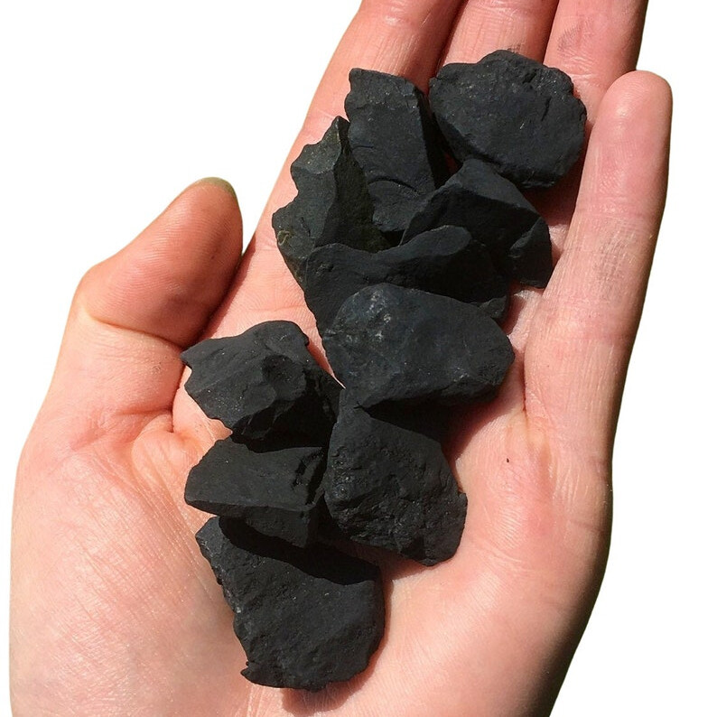 Raw Shungite Stone 0.5" - 1" - Raw Stones - Healing Crystals and Stones - Shungite Stone - Emf Protection Stones - Root Chakra Stones