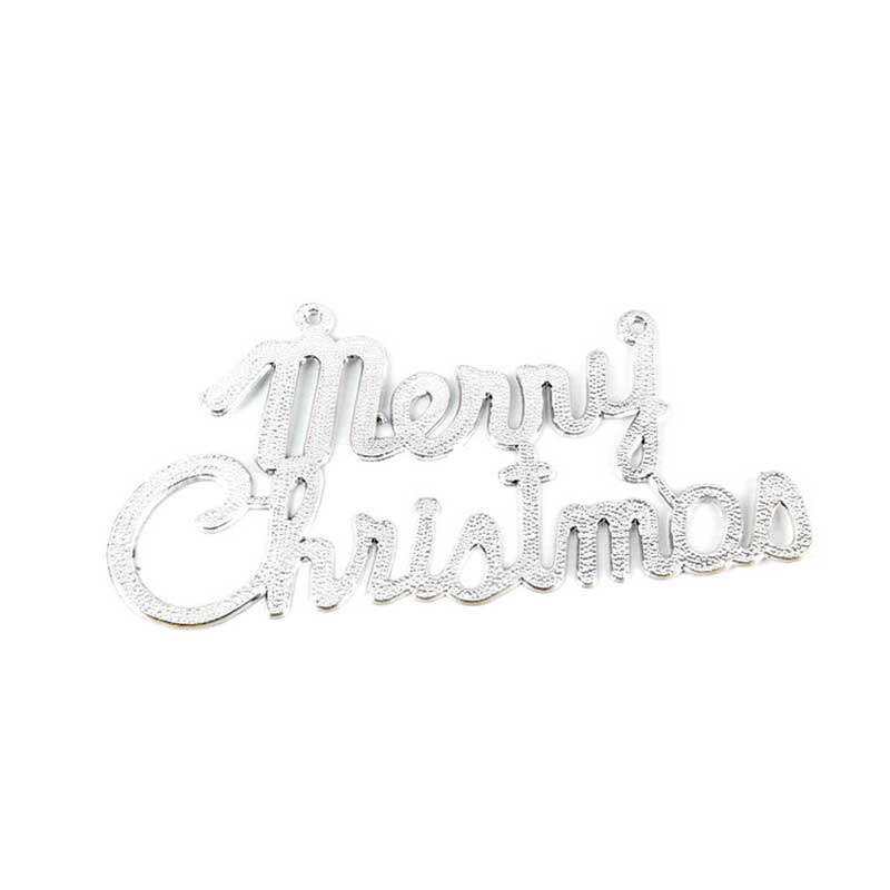 Merry Christmas English Alphabet Sign Christmas Tree Pendant Plastic Merry Christmas Words Xmas Tree Ornaments Wall Door Cake Decoration