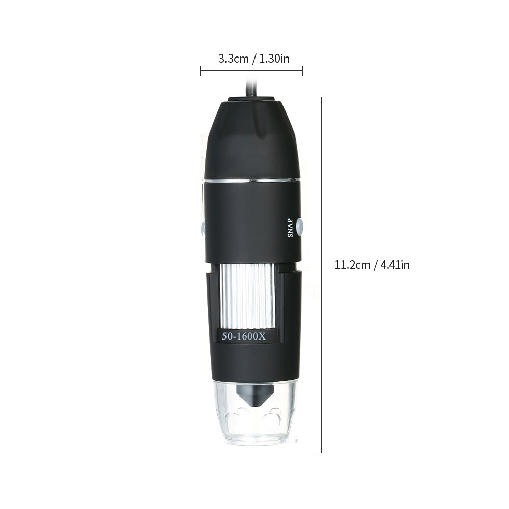 KKmoon 1600X Magnification USB Digital Microscope with OTG Function Endoscope 8-LED Light Magnifying Glass Magnifier with Stand