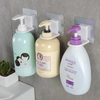 3pcs Shampoo Shower Gel Bottle Holder Shelves Hanger Wall Mounted Stand Suction Cup