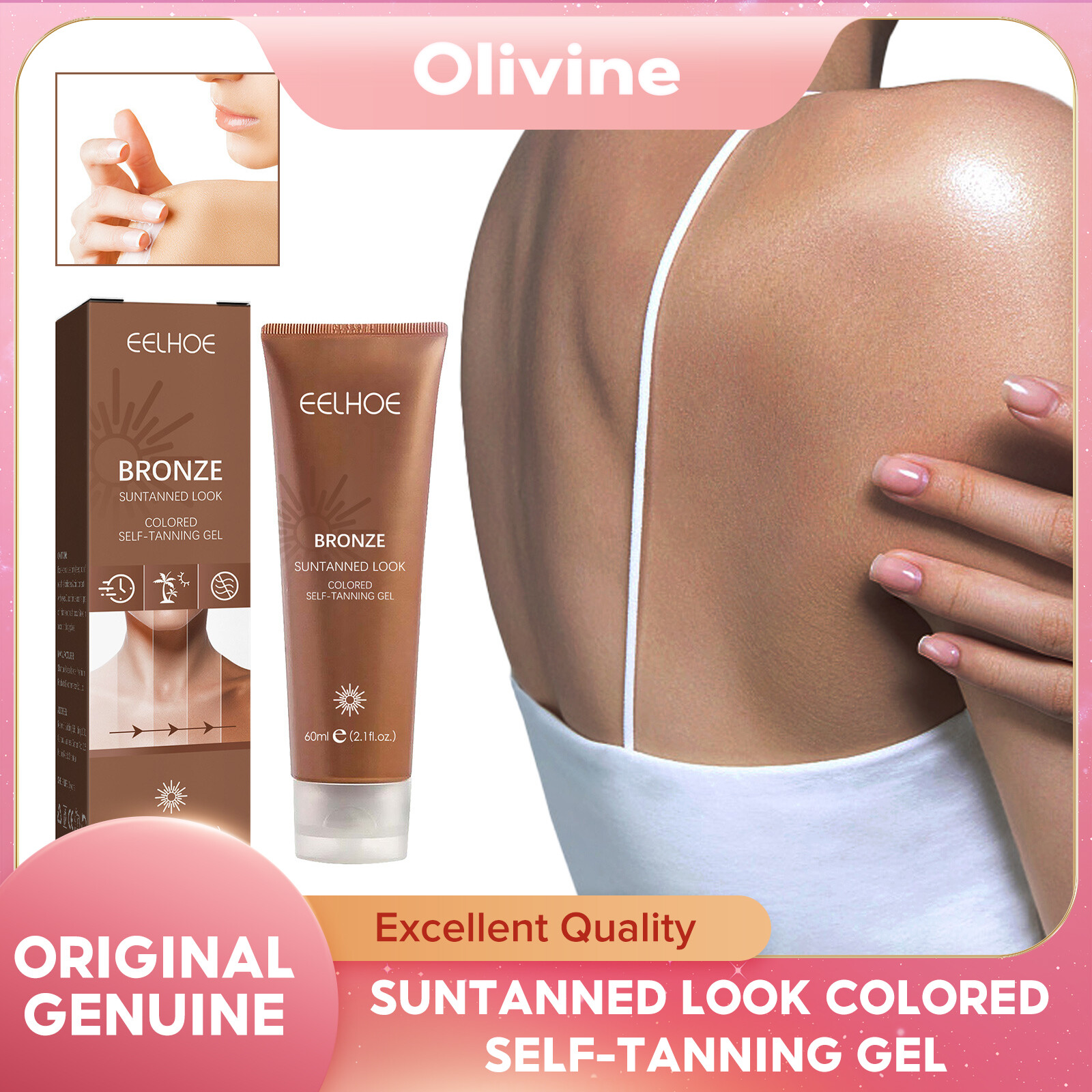 EELHOE Tanning Accelerator Cream Safe Tanning Cream For Brown Moisturizing Tanning Oil Bronze Fake Solarium Tan Foundation Sunscreen Long Lasting Waterproof Self Tanning Lotion Cream