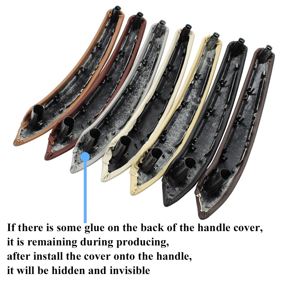 Left Right Interior Passenger Door Pull Handle Leather Outer Cover Replacement For BMW X5 X6 E70 E71 E72 2007-2013