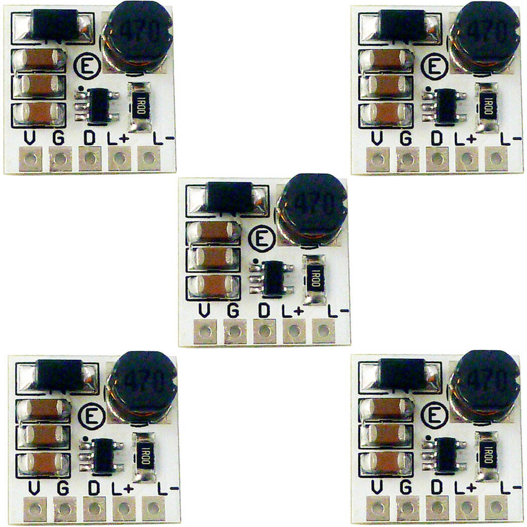 5pcs dc 5-27v 350ma 8w step-down hb led driver module pwm adjustable controller dc-dc buck constant current converter