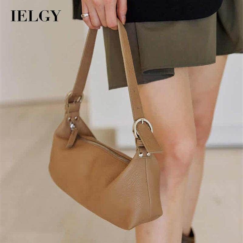 IELGY women's korean style lychee texture zipper shoulder bag