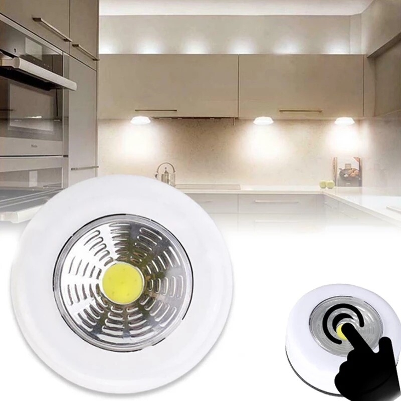 3 Chiếc Đèn LED COB Dưới Tủ Có Miếng Dán Dính Đèn Tường Không Dây Đèn Ngủ Tủ Ngăn Kéo Tủ Chén Phòng Ngủ Nhà Bếp