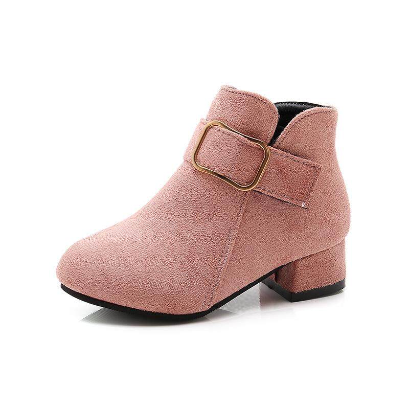 Girls shoes winter PU leather waterproof boots winter kids snow boots girls Martin boots boots high heels British wind