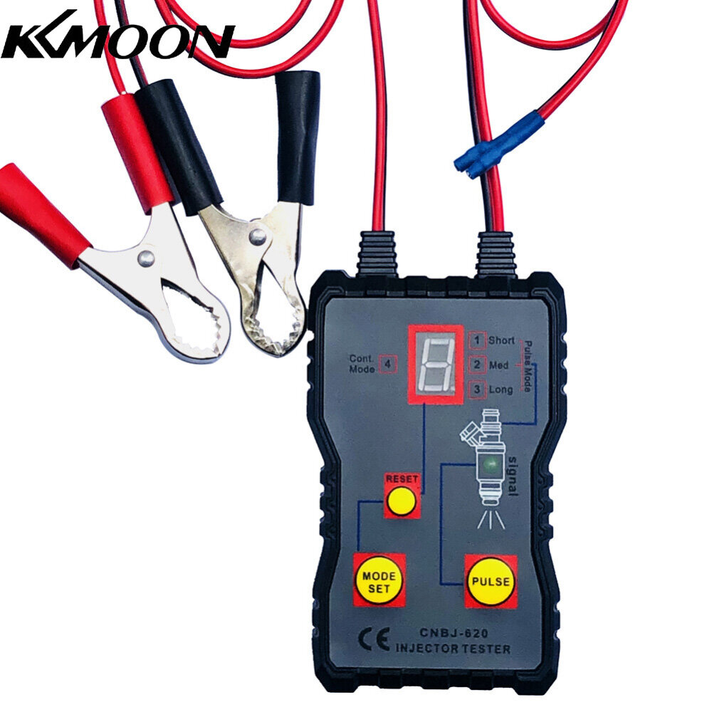 KKmoon Auto Fuel Injector Tester 12 V 4 Pulse Modes Car Vehicle Fuel Pressure System Diagnostic Scan Testing Tool Cleaning Tool Kit