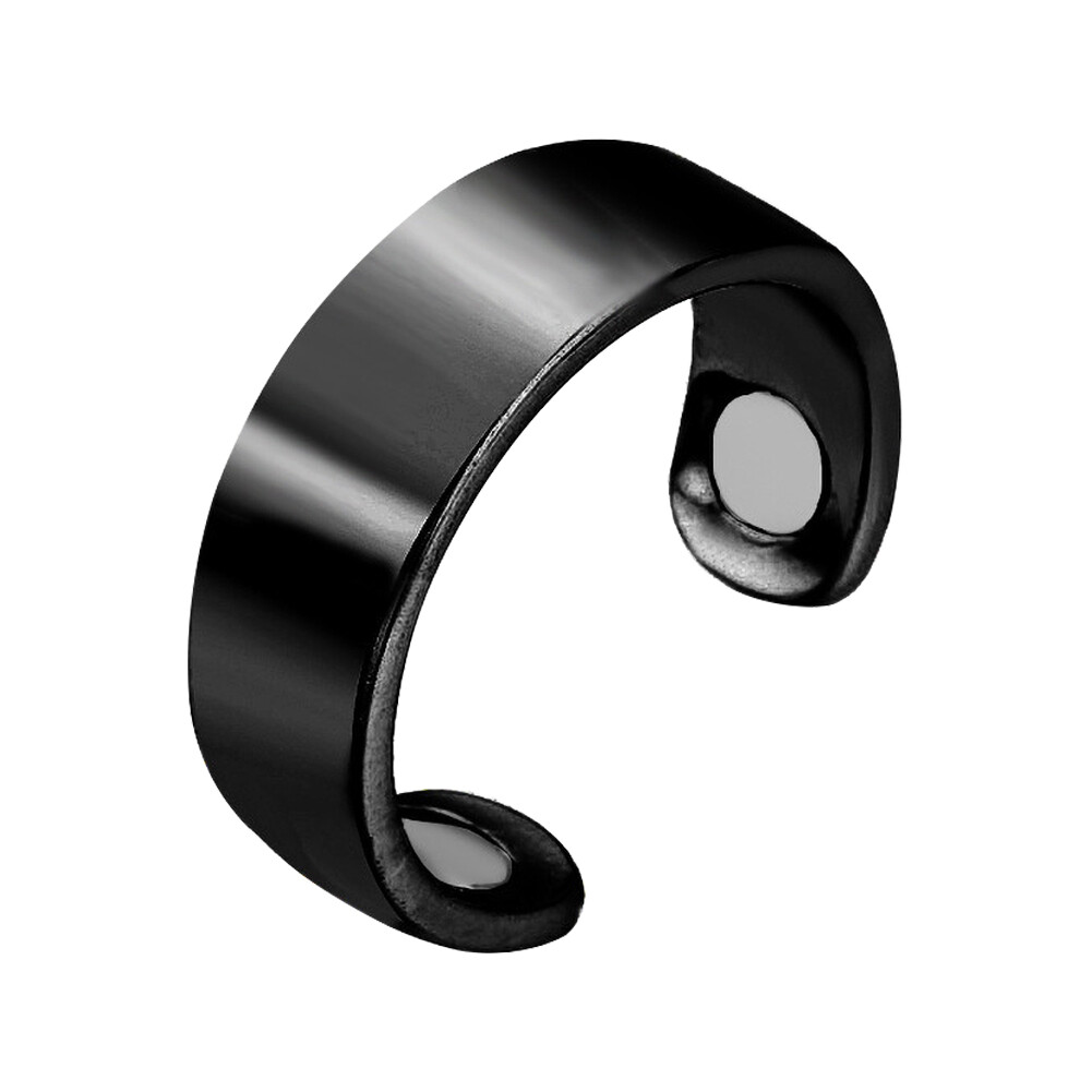 Glossy Silver Magnetic Health Ring Magnet Open Ring - 1 Piece