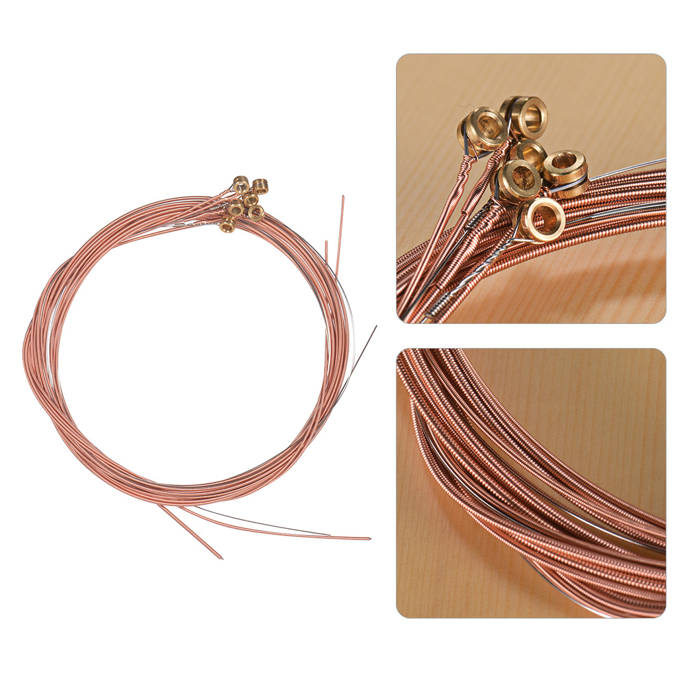 [ammoon]6pcs/ Set Acoustic Folk Guitar Strings Set Steel Core Copper Alloy Winding