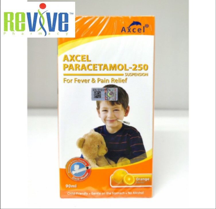 Axcel Paracetamol Suspension for fever and pain relief (90ml), Expiry