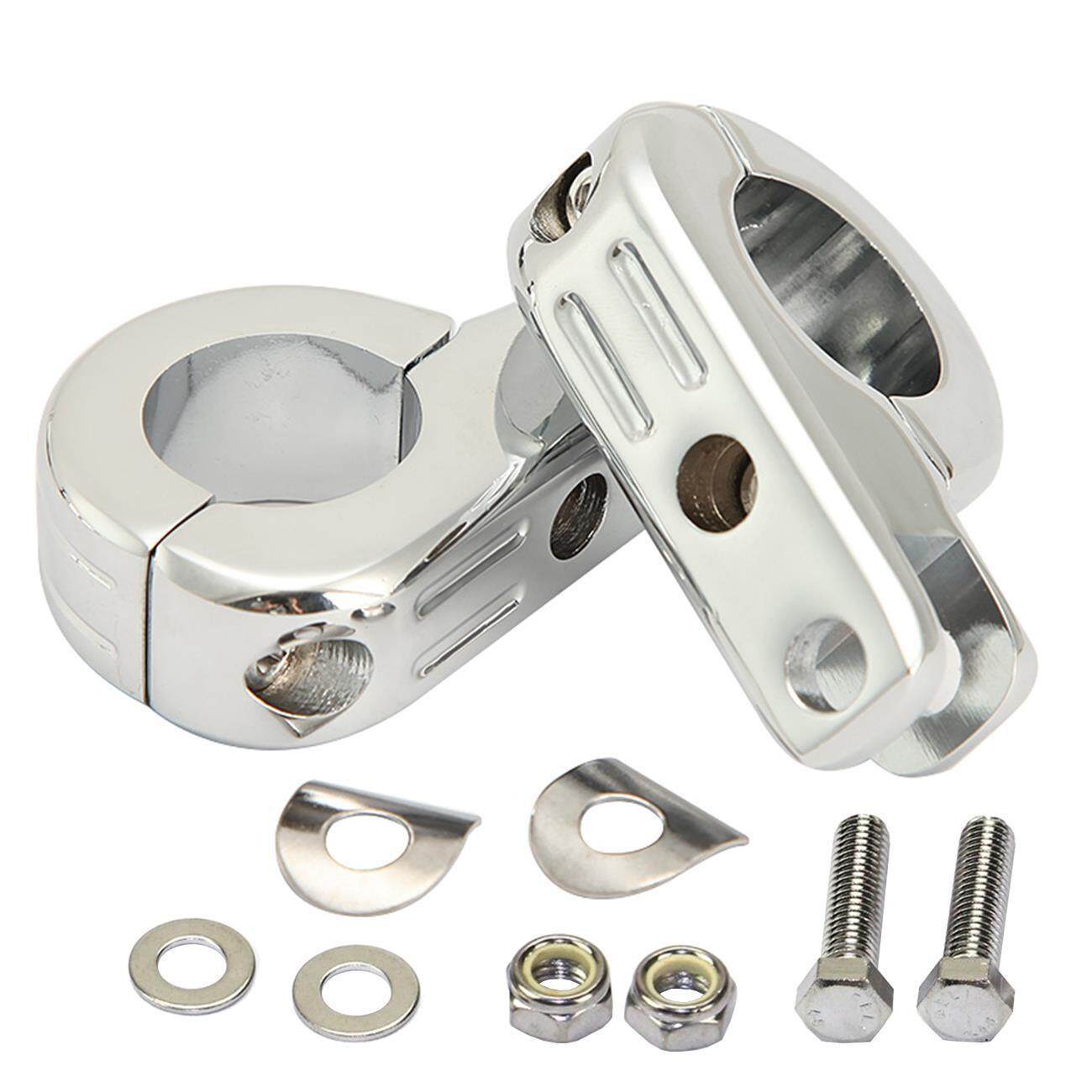 1.25 ทางเท้าไฮเวย์ชุดติดตั้ง Mount Clamp ป้องกันเครื่องยนต์ตัวล๊อครถ Chrome Clamps By Innoglow.